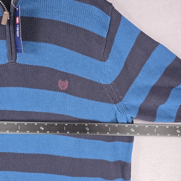 NEW Chaps 1/4 Zip Polo Sweater Men's‎ size XL Color Block Striped prep Academia - Picture 9 of 13